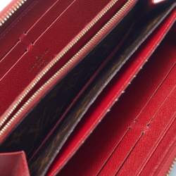 Pre Owned Louis Vuitton Retiro Zippy Cherry Monogram Canvas Wallet