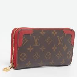 Pre Owned Louis Vuitton Retiro Zippy Cherry Monogram Canvas Wallet
