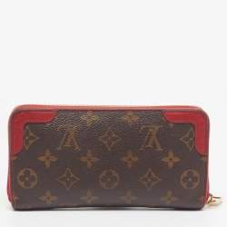 Pre Owned Louis Vuitton Retiro Zippy Cherry Monogram Canvas Wallet