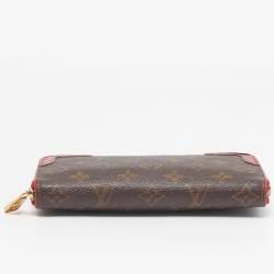 Pre Owned Louis Vuitton Retiro Zippy Cherry Monogram Canvas Wallet