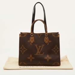 Pre Owned Louis Vuitton Onthego MM Reverse Giant Monogram Canvas Bag