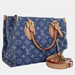 Pre Owned Louis Vuitton Blue Monogram Denim Onthego PM