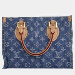 Pre Owned Louis Vuitton Blue Monogram Denim Onthego PM