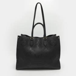 Pre Owned Louis Vuitton Onthego GM Black Monogram Empreinte Leather Bag