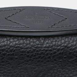 Pre Owned Louis Vuitton Black Monogram Taurillon S Lock Sling Bag