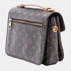 Pre Owned Louis Vuitton Brown Monogram Pochette Metis