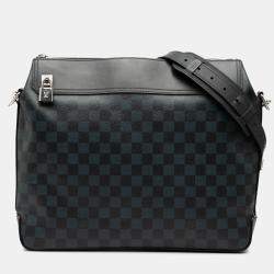 Pre Owned Louis Vuitton Blue Damier Cobalt Greenwich Messenger