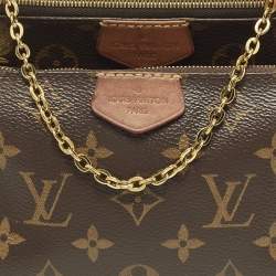 Pre Owned Louis Vuitton Multi-Pochette Accessories Rose Ballerine Monogram Canvas Bag