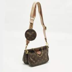 Pre Owned Louis Vuitton Multi-Pochette Accessories Rose Ballerine Monogram Canvas Bag