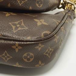 Pre Owned Louis Vuitton Multi-Pochette Accessories Rose Ballerine Monogram Canvas Bag