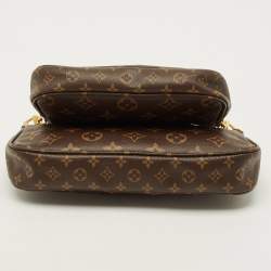 Pre Owned Louis Vuitton Multi-Pochette Accessories Khaki Monogram Canvas Bag