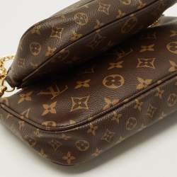 Pre Owned Louis Vuitton Multi-Pochette Accessories Khaki Monogram Canvas Bag