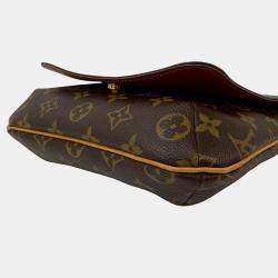 Pre Owned حقيبة لويس فيتون موزيت صلصة بني نقشة مونوجرام بحزام طويل بي إم