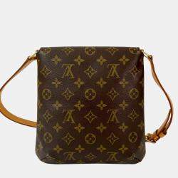 Pre Owned حقيبة لويس فيتون موزيت صلصة بني نقشة مونوجرام بحزام طويل بي إم