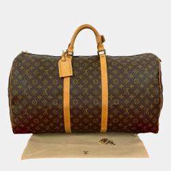 مملوكة مسبقًا Louis Vuitton Brown Monogram Keepall 60