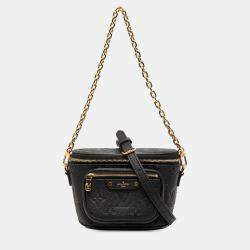 Pre Owned Louis Vuitton Black Monogram Empreinte Mini Bumbag