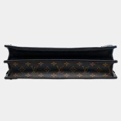Pre Owned Louis Vuitton Black Brown Monogram Reverse Trunk Clutch