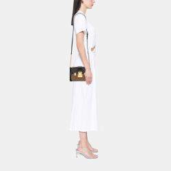 Pre Owned Louis Vuitton Black Brown Monogram Reverse Trunk Clutch