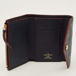 Pre Owned Louis Vuitton Victorine Marine/Rouge Monogram Empreinte Leather Trifold Wallet