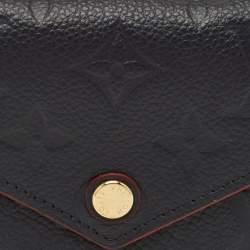 Pre Owned Louis Vuitton Victorine Marine/Rouge Monogram Empreinte Leather Trifold Wallet
