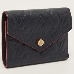 Pre Owned Louis Vuitton Victorine Marine/Rouge Monogram Empreinte Leather Trifold Wallet