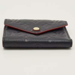 Pre Owned Louis Vuitton Victorine Marine/Rouge Monogram Empreinte Leather Trifold Wallet
