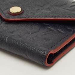 Pre Owned Louis Vuitton Victorine Marine/Rouge Monogram Empreinte Leather Trifold Wallet