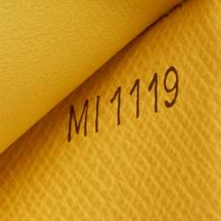 Pre Owned Louis Vuitton Zoe Jaune Pale Damier Azur Canvas Trifold Wallet