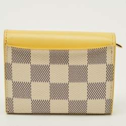 Pre Owned Louis Vuitton Zoe Jaune Pale Damier Azur Canvas Trifold Wallet