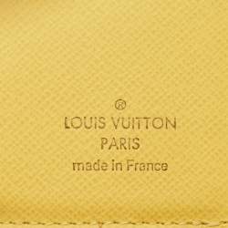 Pre Owned Louis Vuitton Zoe Jaune Pale Damier Azur Canvas Trifold Wallet