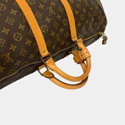 Pre Owned Louis Vuitton Brown Monogram Keepall 55