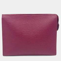 Pre Owned Louis Vuitton Pink Leather Epi Pochette Toilette
