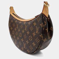 Pre Owned Louis Vuitton Brown Leather and PVC Monogram Looping NM