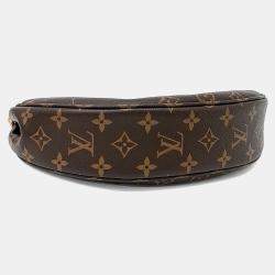 Pre Owned Louis Vuitton Brown Leather and PVC Monogram Looping NM