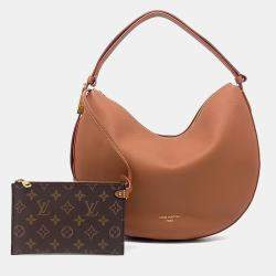 Pre Owned حذاء لوى فيتون كالف بنى كوكي متوسط منخفض بدون كعب