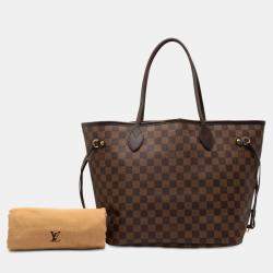 Pre Owned Louis Vuitton Brown Damier Ebene Neverfull MM
