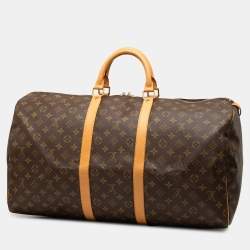 Pre Owned Louis Vuitton Brown Monogram Keepall 55