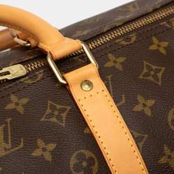 Pre Owned Louis Vuitton Brown Monogram Keepall 55