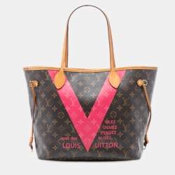 Pre Owned Louis Vuitton Brown Monogram V Neverfull MM