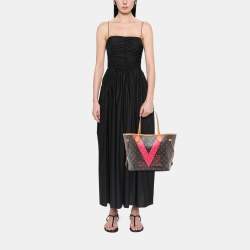 Pre Owned Louis Vuitton Brown Monogram V Neverfull MM