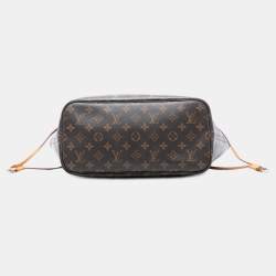 Pre Owned Louis Vuitton Brown Monogram V Neverfull MM