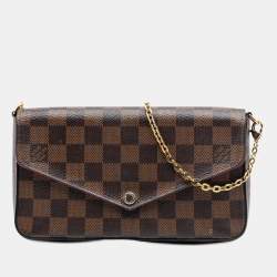 مملوكة مسبقًا Louis Vuitton Brown Damier Ebene Pochette Felicie