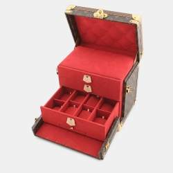 Pre Owned Louis Vuitton Vanity PM Red Monogram Canvas Top Handle Bag