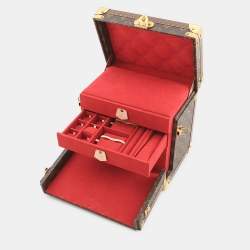 Pre Owned Louis Vuitton Vanity PM Red Monogram Canvas Top Handle Bag