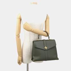 Pre Owned حقيبة لويس فيتون جلد كالف خمري /كاكي مقاس متوسط