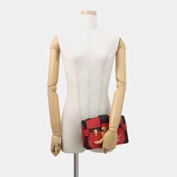 Pre Owned Louis Vuitton Trunk Red Epi Leather Clutch Bag