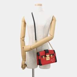 Pre Owned Louis Vuitton Trunk Red Epi Leather Clutch Bag