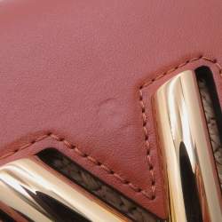 Pre Owned Louis Vuitton Twist Caramel Leather Raffia Size Mm