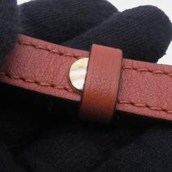 Pre Owned Louis Vuitton Twist Caramel Leather Raffia Size Mm