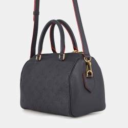 Pre Owned Louis Vuitton Speedy Bandouliere Marine Rouge Monogram Empreinte Leather Size 25